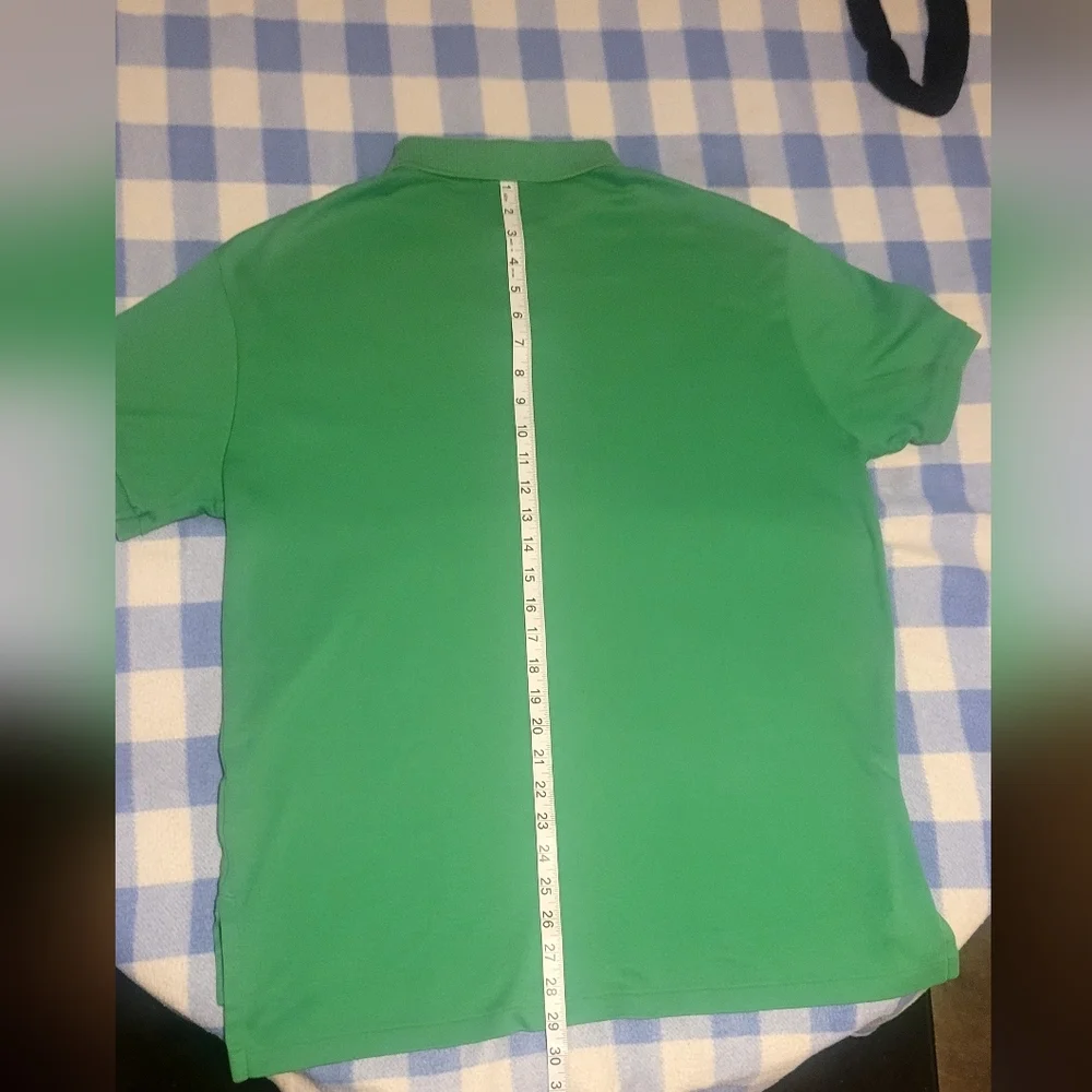 Green Ralph Lauren Classic Polo Shirt. With Fitted Sleeves. Size L custom fit - Picture 8 of 9